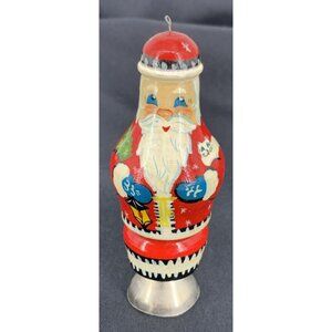 Russian Santa Claus Christmas Ornament Wooden Bell Hand Painted 4"